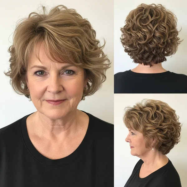 Short Curly Bob For Older Women