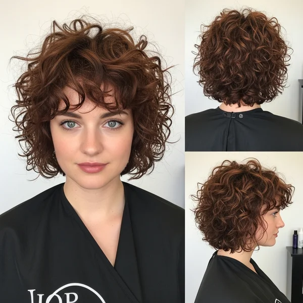 Short Curly Bob Hairstyles With Messy Curls