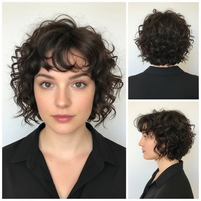 Short Curly Chin Length Haircut
