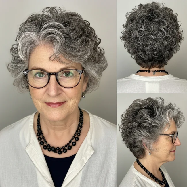 Short Curly Grey Hair