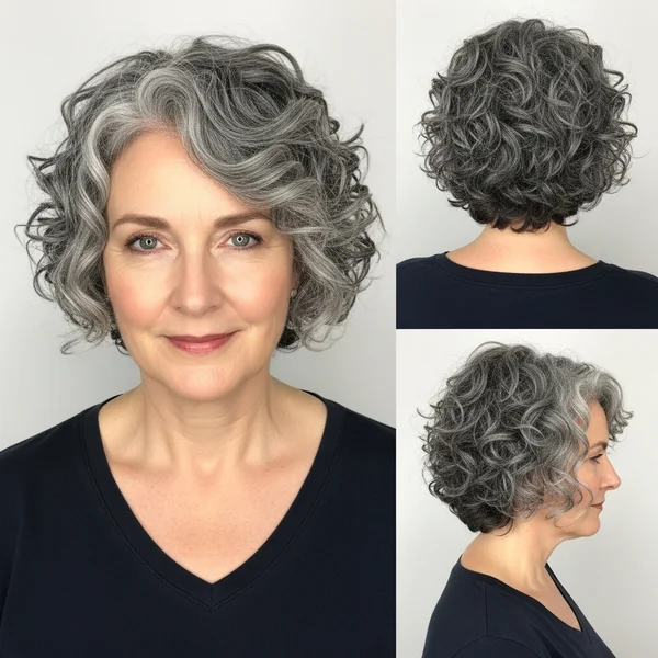 Short Curly Grey Hair Over 50 Gray Hairstyles
