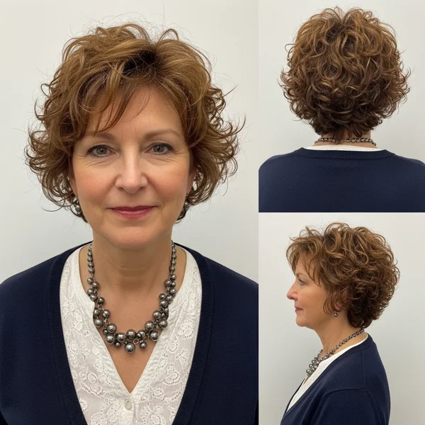 Short Curly Style For Women Over 50