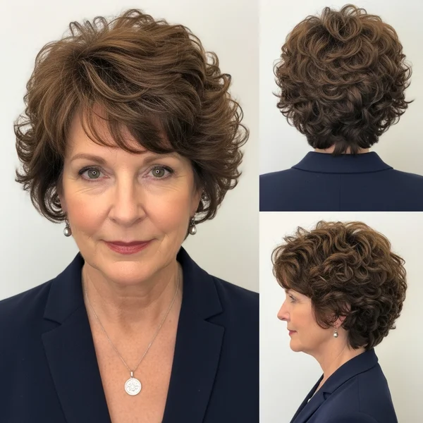 Short Curly Wedge Haircut