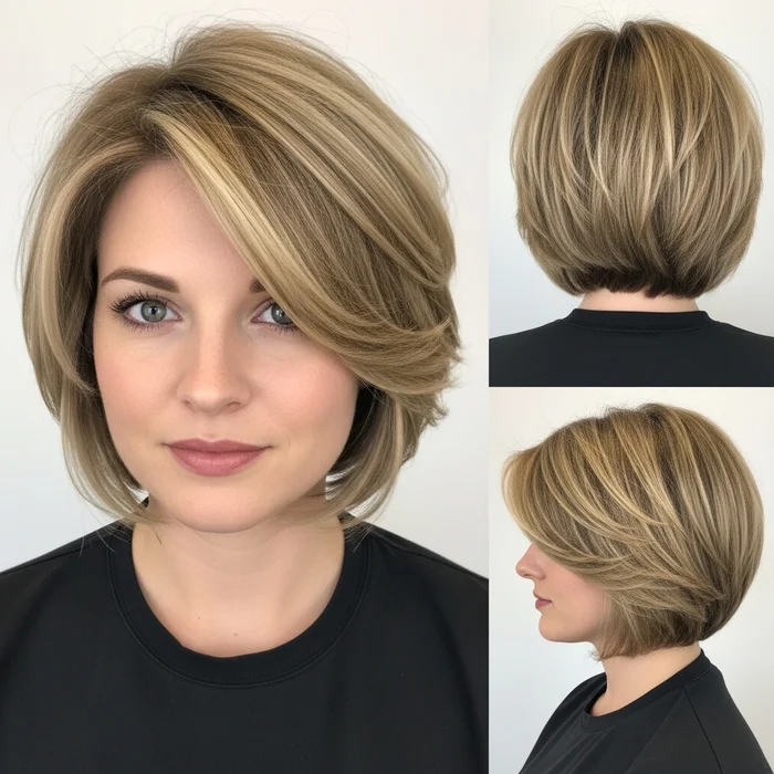 Short Face-Framing Layered Bob For Fine Hair