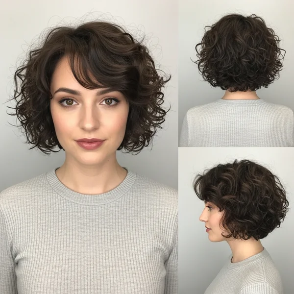 Short Haircuts For Curly Hair Round Face