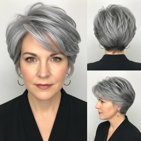 Short Hairstyles for Thinning Gray Hair