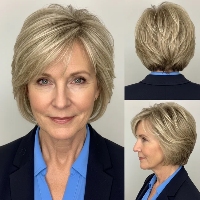 Short Layered Blonde Cut