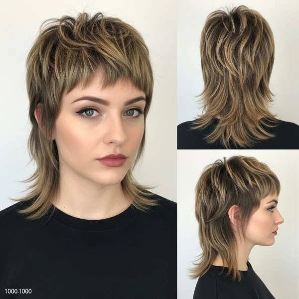 Short Mullet Hairstyle Women Round Face