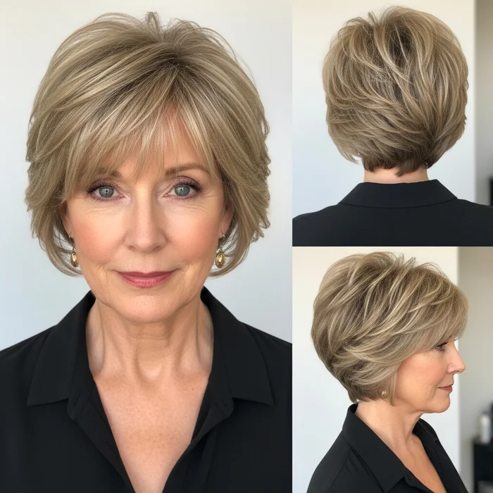 Short Piecey Layers With Bangs