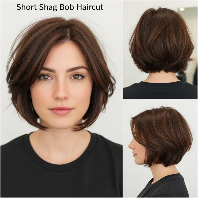 Short Shag Haircut For Curly Hair