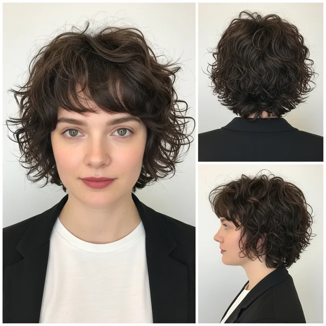 Short Shag Haircut For Thick Curly Hair