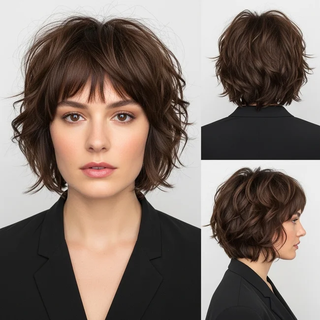 Short Shag Haircut For Thick Wavy Hair