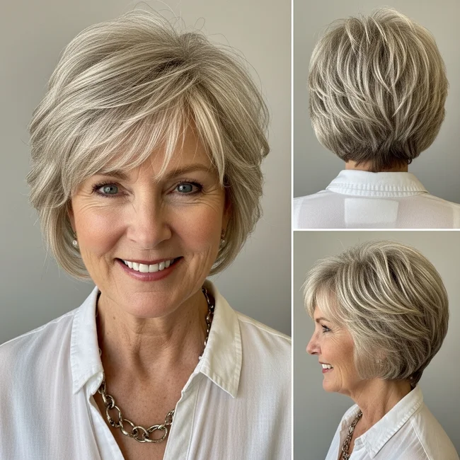 Short Shag Hairstyle Over 50