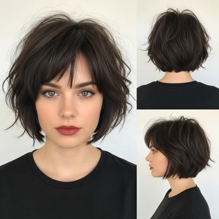 Short Shaggy Choppy Bob for Fine Hair