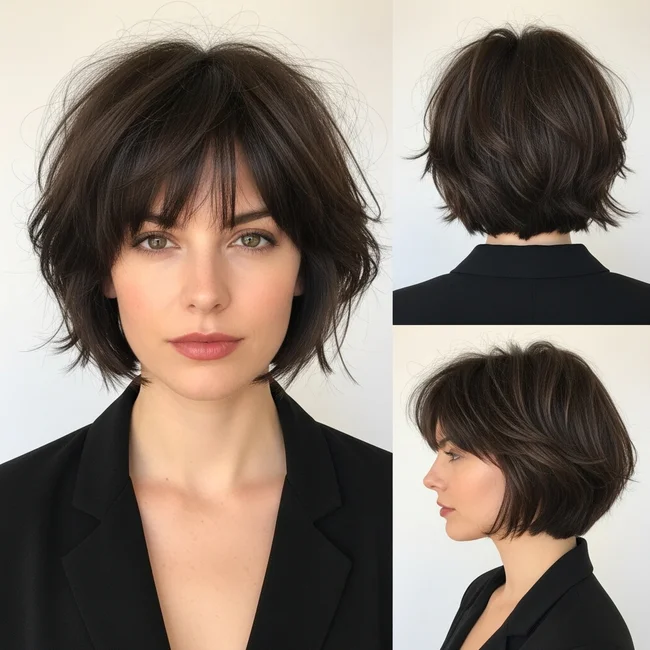 Short Shaggy Choppy Bob for Fine Hair