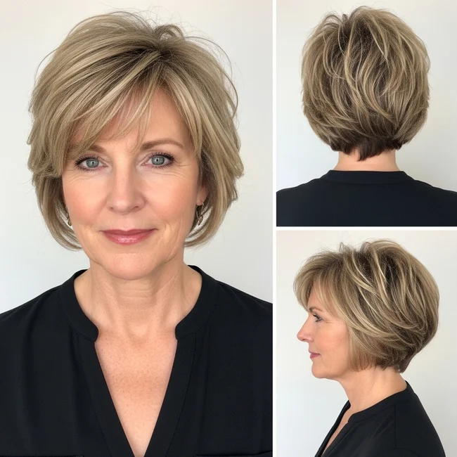 Short Shaggy Choppy Haircut Fine Hair Over 50