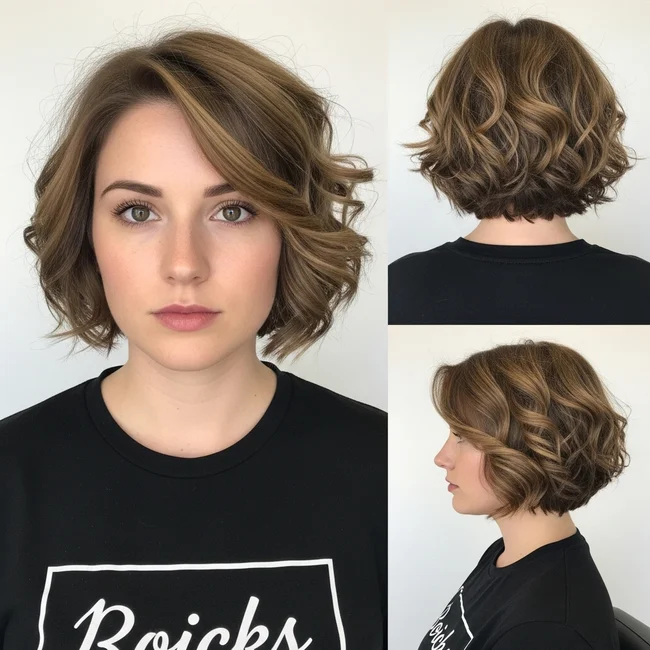 Short Wavy Curly Haircut