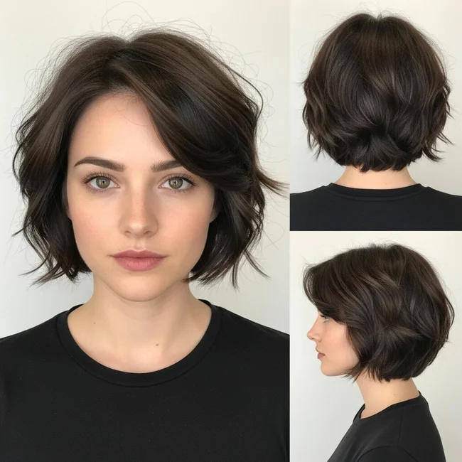 Short Wavy Haircut For Heart Shaped Faces