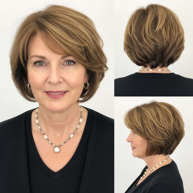 Short Wavy Haircut For Women Over 50