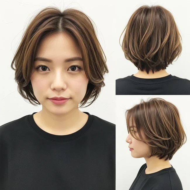 Short Wavy Hairstyle For Asian Women