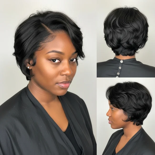 Short Wavy Hairstyle For Black Women