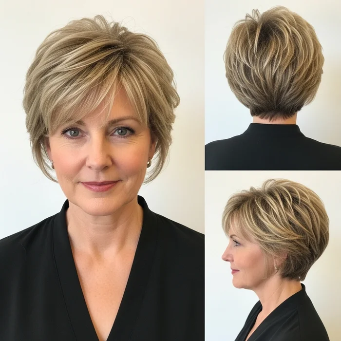 Short Wavy Layered Pixie