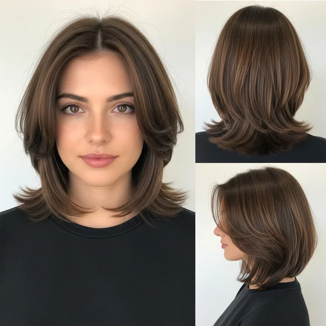 Shoulder Length Bob Haircut With Layers