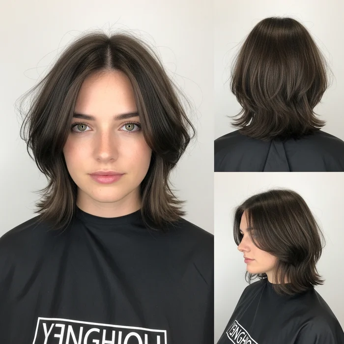 Shoulder-Length Choppy Bob Hairstyle