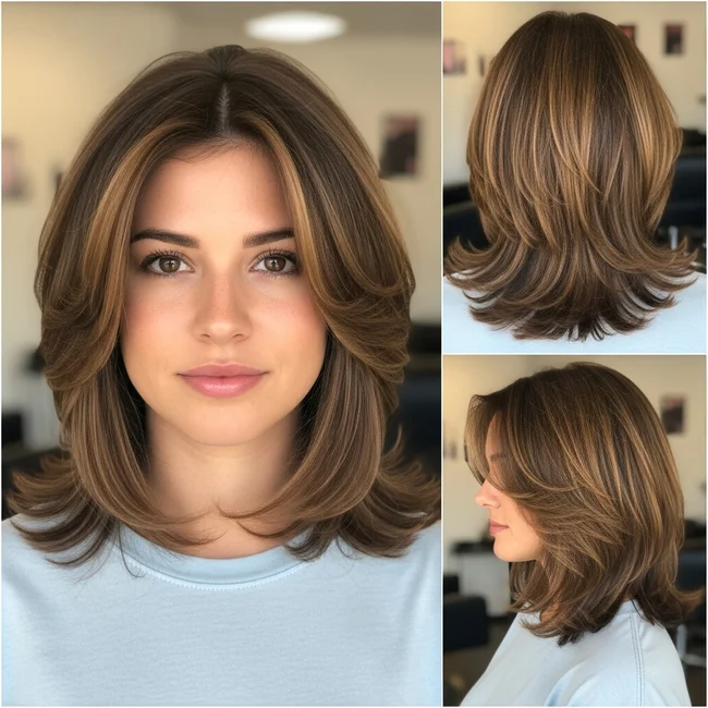 Shoulder Length Haircut With Face Framing Layers