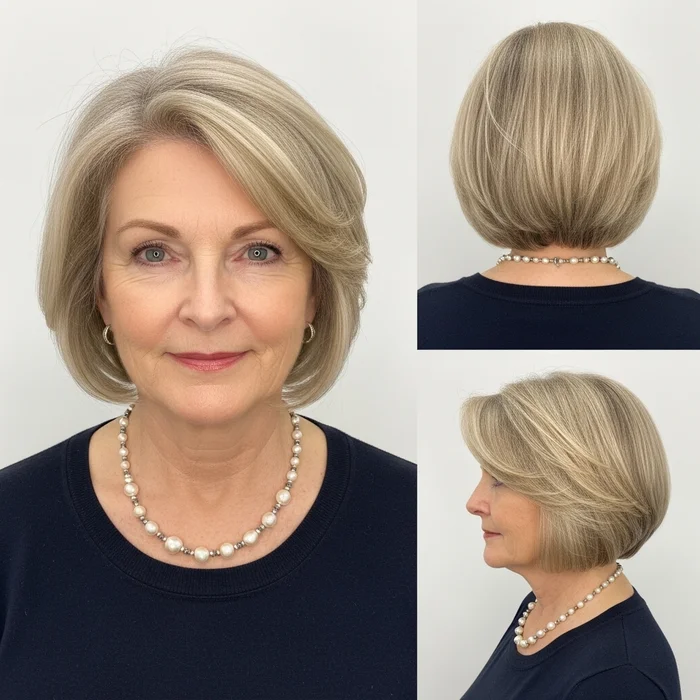 Side-Parted Chin-Length Bob