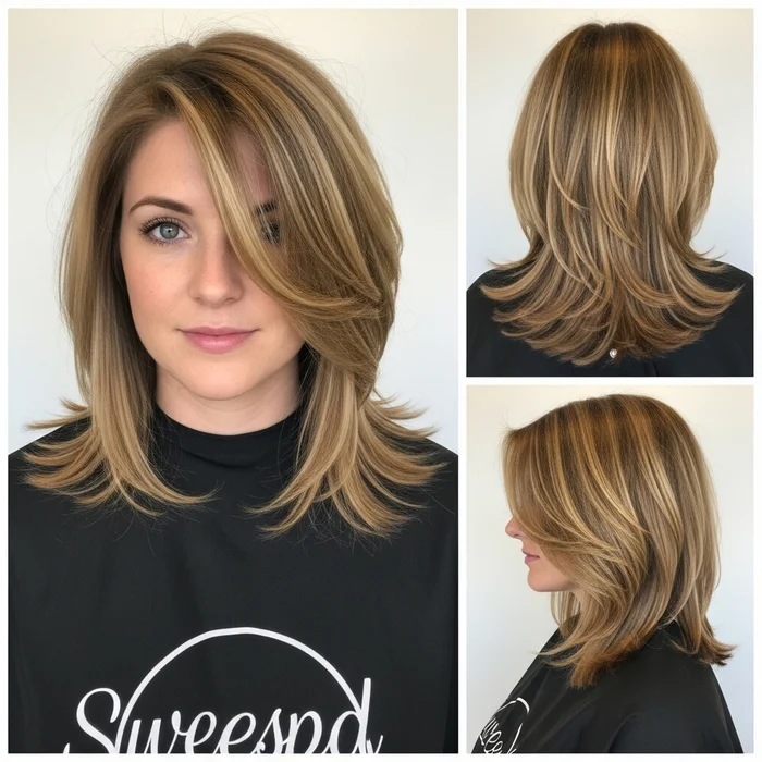 Side-Swept Layered Long Bob