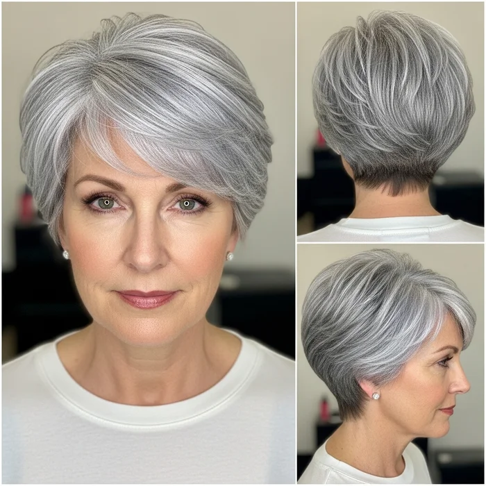 Silver Gray Tapered Pixie