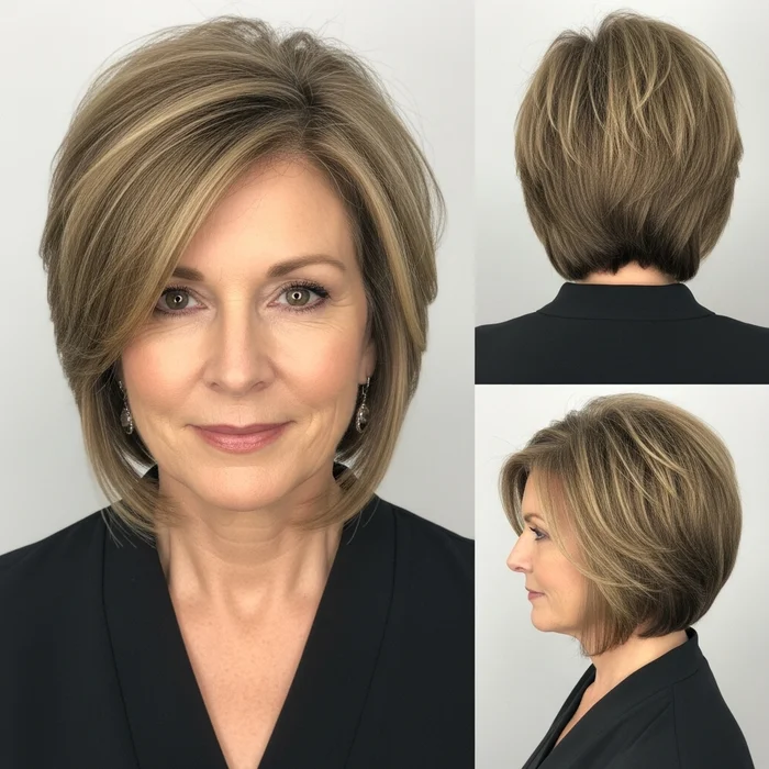 Sleek Angled Wedge for Hairstyle