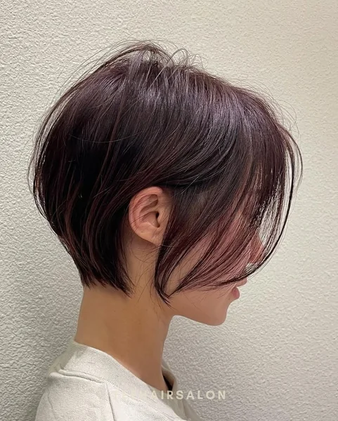 Sleek Graduated Bob with Deep Berry Layers
