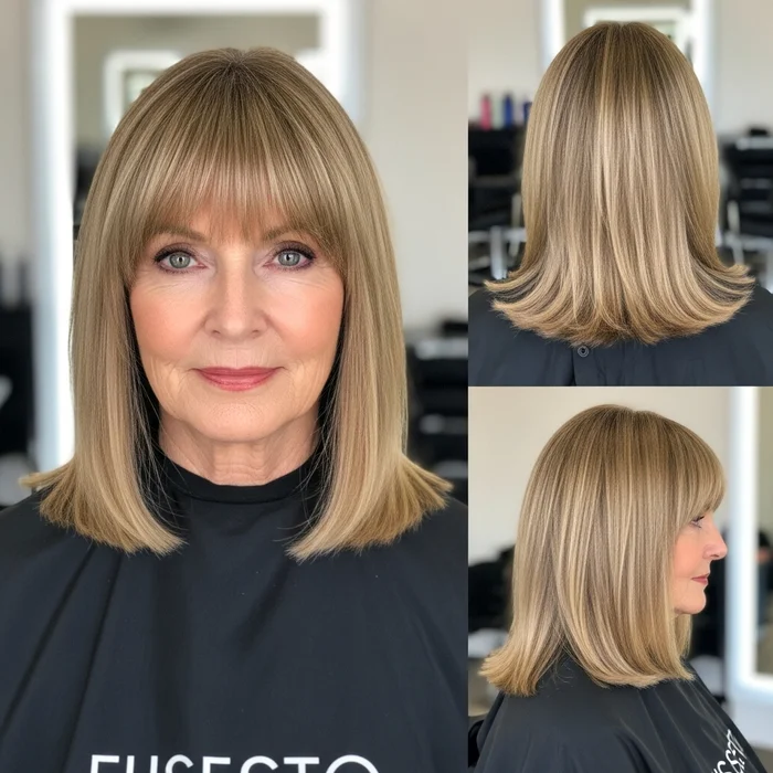 Sleek Long Bob With Blunt Bangs