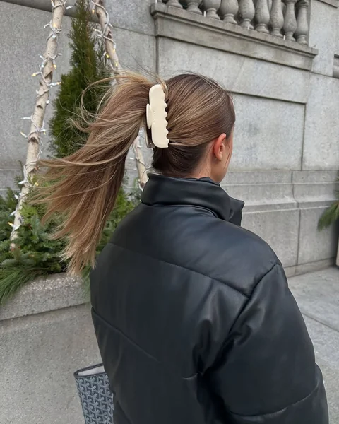 Sleek Ponytail with Oversized Hair Clip
