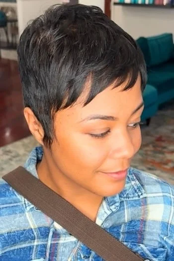 Sleek Tapered Pixie with Soft Micro Bangs
