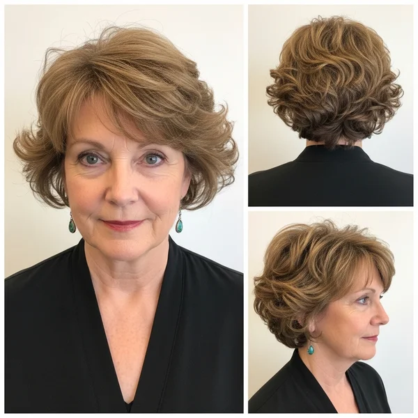 Soft Short Curly Style For Older Women