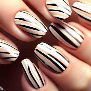 Stripes nail art design Stripes nail art design