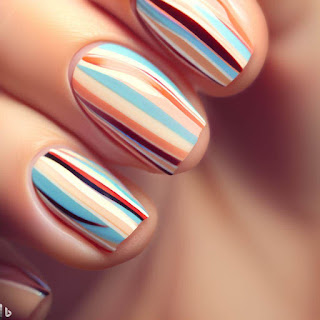 Stripes nail art design Stripes nail art design