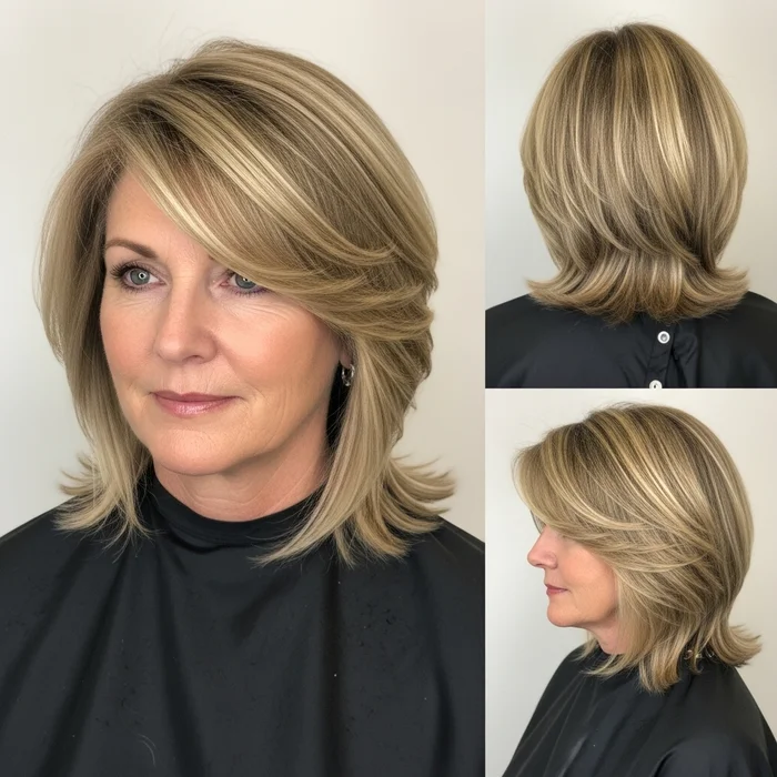 Tapered Highlighted Wedge for Hairstyle