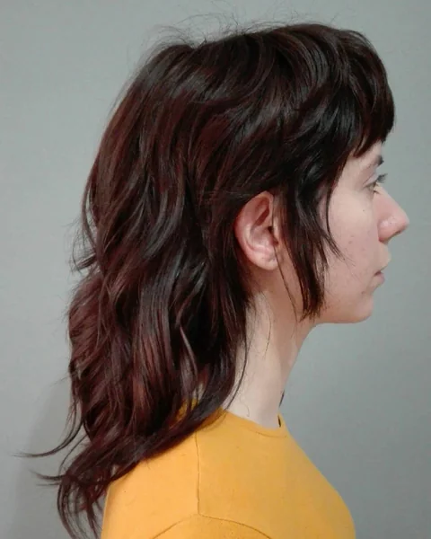 Textured Auburn Shullet with Voluminous Crown