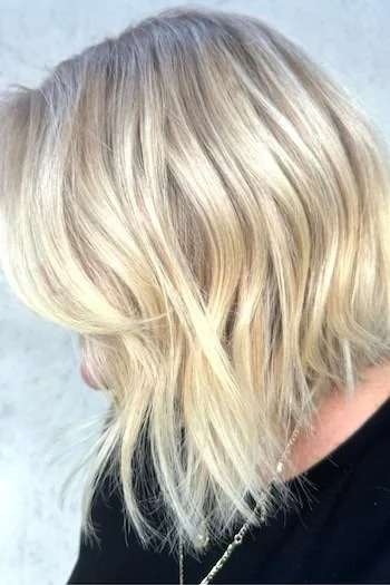 Textured Blonde Lob with Beachy Ends
