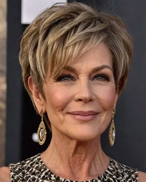 Textured Blonde Pixie with Face-Framing Layers