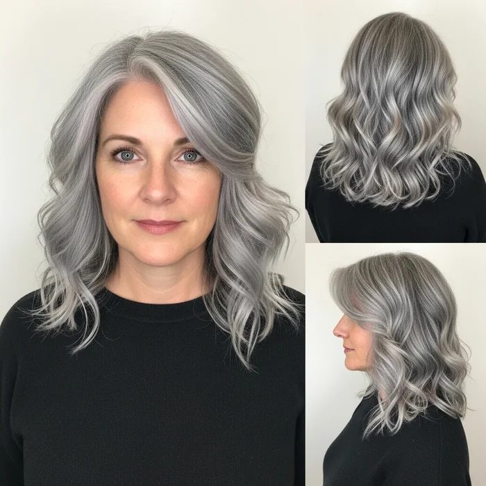Textured Gray Waves