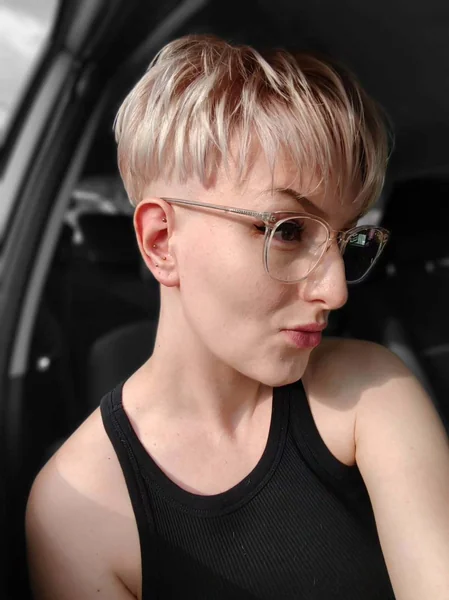 Textured Platinum Pixie with Tapered Sides