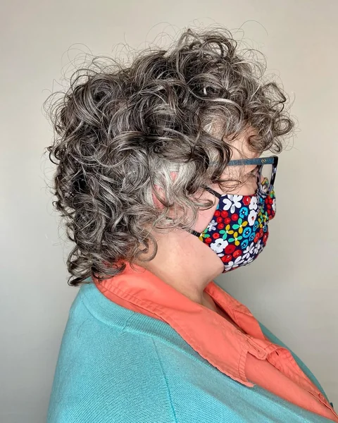 Textured Silver Curly Shag with High Volume