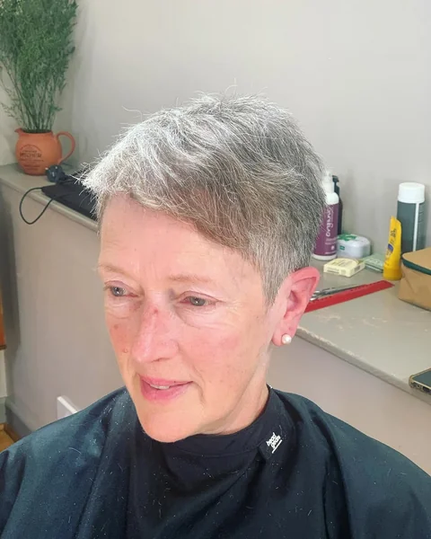 Textured Silver with Soft Side Sweep