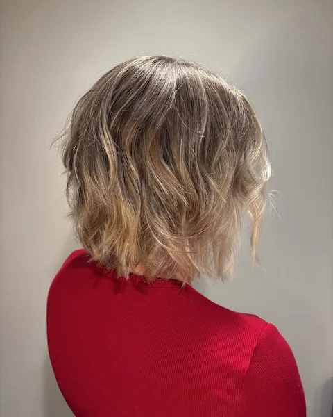 Textured Wavy Lob with Dimensional Choppy Layers