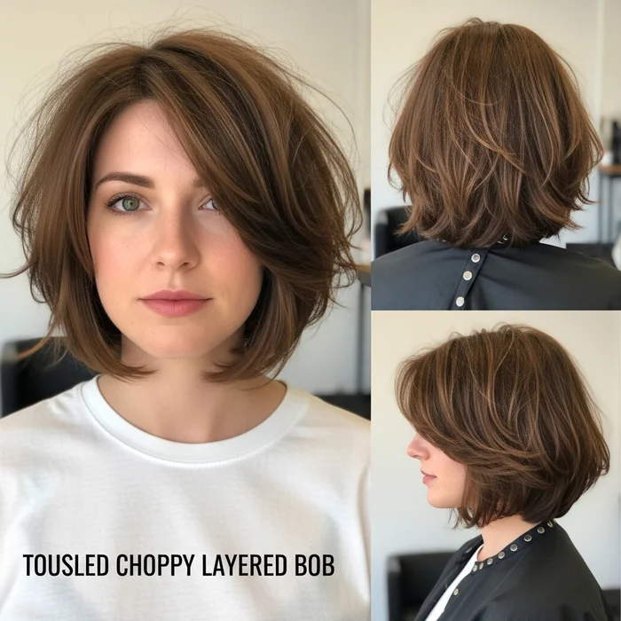 Tousled Choppy Layered Bob